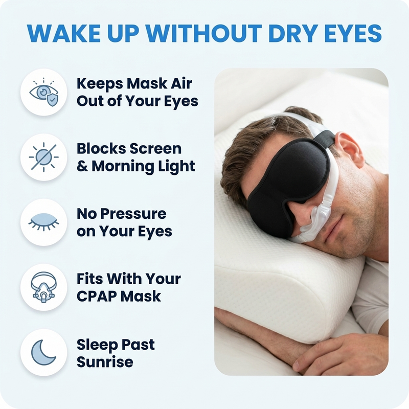 3D Contoured Eye Mask: Blocks Light & Mask Leaks